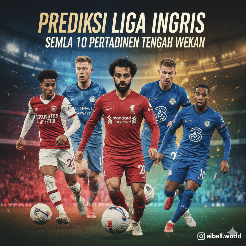 Foto aksi pertandingan jarak dekat yang intens memperlihatkan momen perebutan bola yang sengit antara pemain di lini tengah, dengan latar belakang rumput hijau yang cerah di bawah sorotan lampu stadion malam hari. Gambar ini mewakili ketegangan dan energi tinggi yang terjadi dalam pertandingan-pertandingan krusial minggu ini, seperti duel Newcastle melawan Tottenham atau Manchester United. Suasana tribun penonton yang terlihat kabur (bokeh) namun penuh warna menambah kesan dramatis dari persaingan liga yang semakin memanas menuju pertengahan musim.