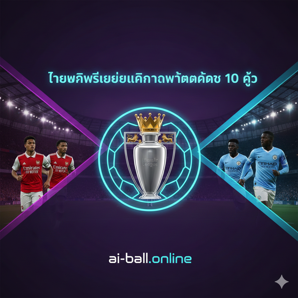Ilustrasi komposit yang dinamis menampilkan suasana stadion Liga Premier Inggris di malam hari, diterangi oleh lampu sorot yang terang benderang untuk menandakan pertandingan tengah pekan. Di bagian depan, terdapat montase pemain kunci dari Arsenal dan Manchester City yang sedang beraksi menggiring bola, melambangkan persaingan ketat di puncak klasemen. Latar belakangnya adalah tribun penonton yang penuh sesak dengan bendera dan spanduk berwarna-warni, menciptakan atmosfer yang elektrik dan penuh antusiasme menyambut jadwal pertandingan yang padat.